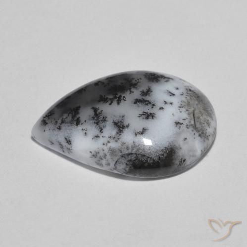 Dendritique Agate Multicolore naturelle En forme de poire, 6.81 ct, Opaque