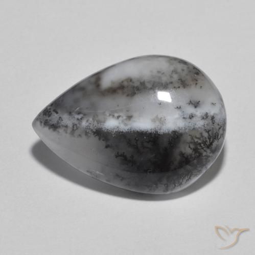 8.49ct Naturel Multicolore Dendritique Agate, En forme de poire, Translucide