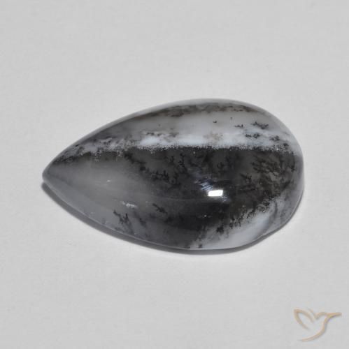 Dendritique Agate Multicolore naturelle En forme de poire, 8.49 ct, Translucide