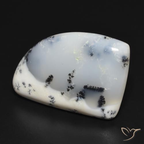 Dendritique Agate Blanc avec noir naturelle Fantaisie, 20.32 ct, Opaque