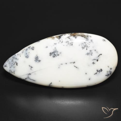 52.47ct Naturel Blanc multicolore Dendritique Agate, En forme de poire, Opaque