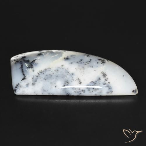 Dendritique Agate Blanc avec noir naturelle Forme fantaisie, 41.89 ct, Opaque