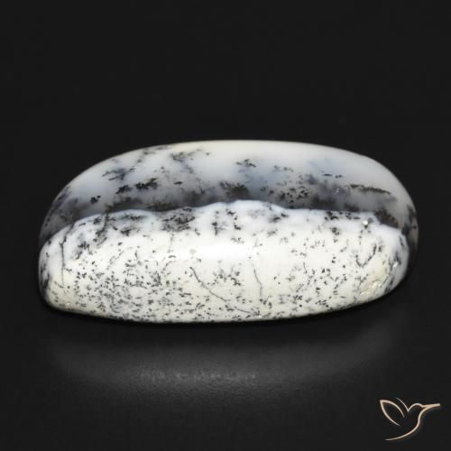 Dendritique Agate Blanc avec noir naturelle Fantaisie, 30.95 ct, Opaque
