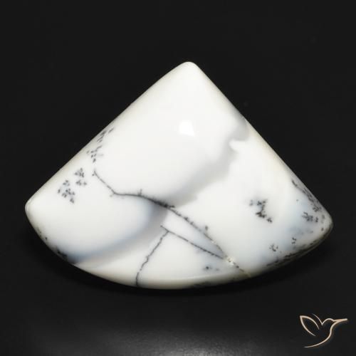 20.70ct Naturel Blanc avec noir Dendritique Agate, Fantaisie, Opaque