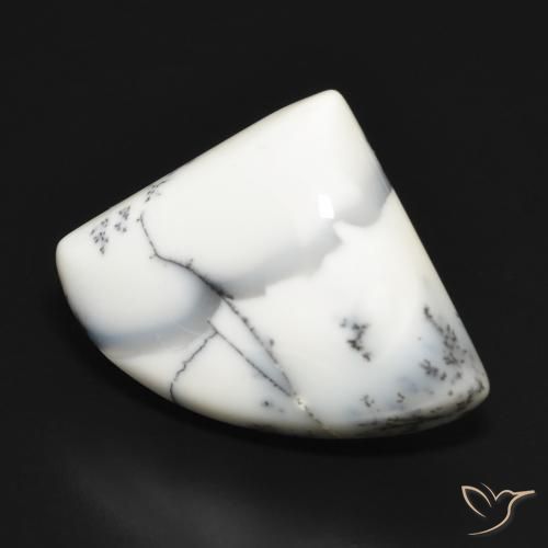 Dendritique Agate Blanc avec noir naturelle Fantaisie, 20.70 ct, Opaque