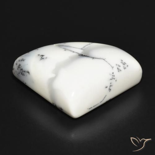 Dendritique Agate Blanc avec noir naturelle Fantaisie, 20.70 ct, Opaque