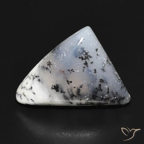 Dendritique Agate Blanc avec noir naturelle Forme fantaisie, 9.33 ct, Opaque