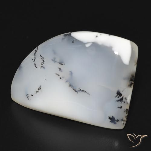 Dendritique Agate Blanc avec noir naturelle Fantaisie, 17.05 ct, Opaque