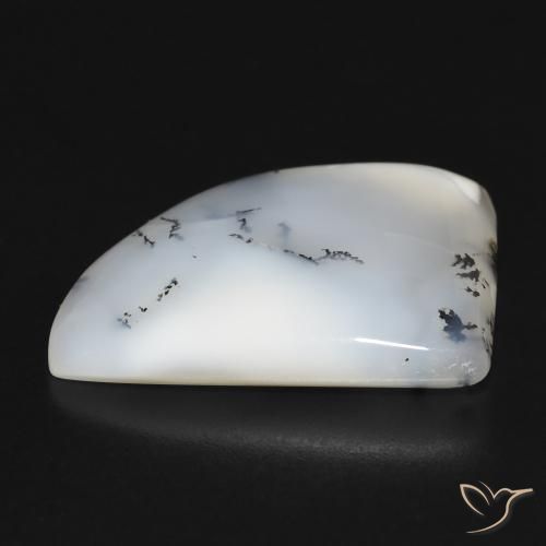 Dendritique Agate Blanc avec noir naturelle Fantaisie, 17.05 ct, Opaque