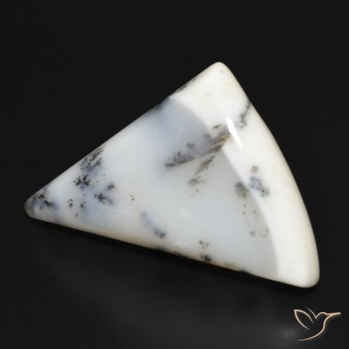 Dendritique Agate Blanc avec noir naturelle Fantaisie, 34.04 ct, Opaque