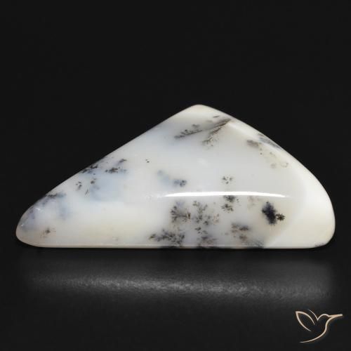 Dendritique Agate Blanc avec noir naturelle Fantaisie, 34.04 ct, Opaque