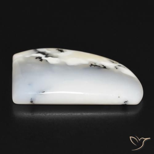 Dendritique Agate Blanc avec noir naturelle Fantaisie, 21.77 ct, Opaque