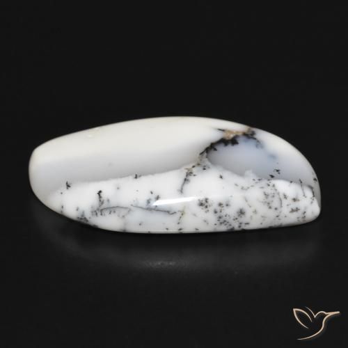 Dendritique Agate Blanc avec noir naturelle Fantaisie, 20.34 ct, Opaque
