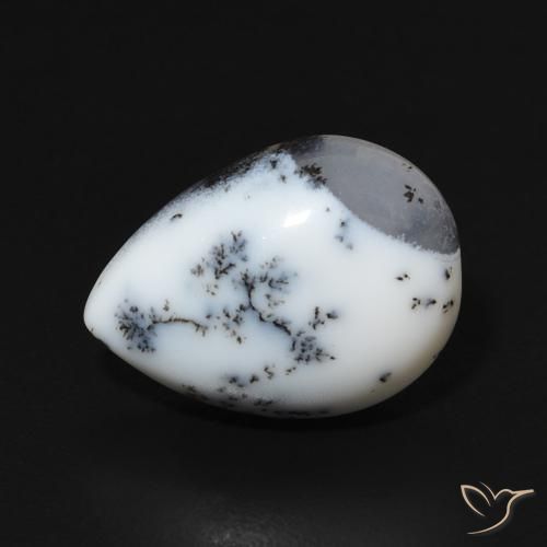 4.57ct Naturel Blanc multicolore Dendritique Agate, En forme de poire, Opaque