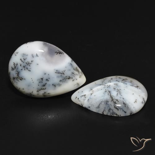 Shop natural 11.51ct Blanc avec noir Dendritique Agate gems, En forme de poire, from Inde at GemSelect. In stock, global shipping!