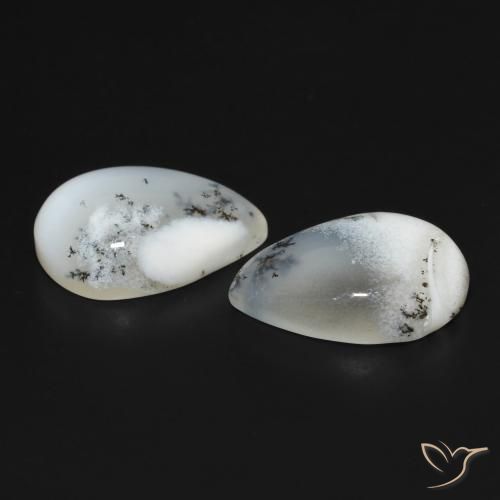Shop natural 17.86ct Blanc avec noir Dendritique Agate gems, En forme de poire, from Inde at GemSelect. In stock, global shipping!