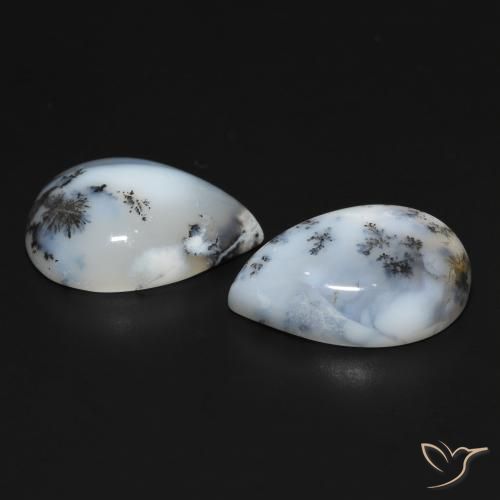 Shop natural 20.01ct Blanc avec noir Dendritique Agate gems, En forme de poire, from Inde at GemSelect. In stock, global shipping!