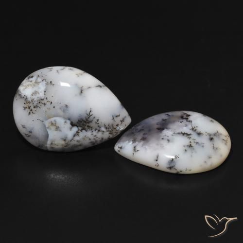 Shop natural 13.84ct Blanc multicolore Dendritique Agate gems, En forme de poire, from Inde at GemSelect. In stock, global shipping!