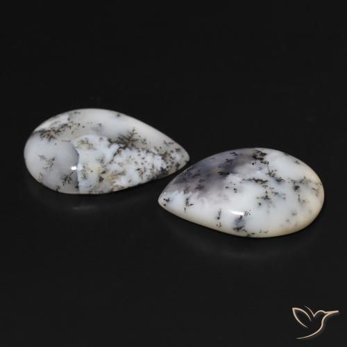 Shop natural 13.84ct Blanc multicolore Dendritique Agate gems, En forme de poire, from Inde at GemSelect. In stock, global shipping!