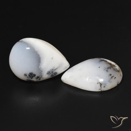 Shop natural 15.91ct Blanc avec noir Dendritique Agate gems, En forme de poire, from Inde at GemSelect. In stock, global shipping!