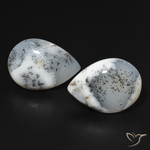 Achetez naturel 16.92ct Blanc multicolore Dendritique Agate gems, En forme de poire, En provenance Inde chez GemSelect. En stock, livraison internationale!