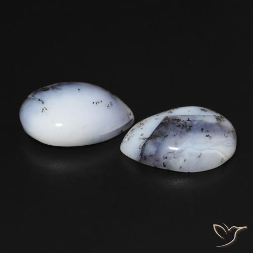 Shop natural 13.14ct Blanc avec noir Dendritique Agate gems, En forme de poire, from Inde at GemSelect. In stock, global shipping!