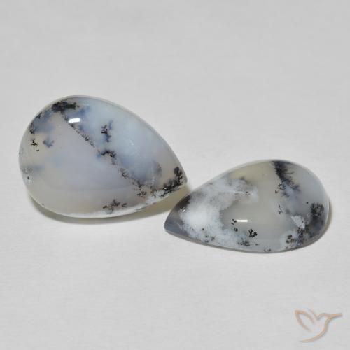 Shop natural 17.55ct Blanc multicolore Dendritique Agate gems, En forme de poire, from Inde at GemSelect. In stock, global shipping!
