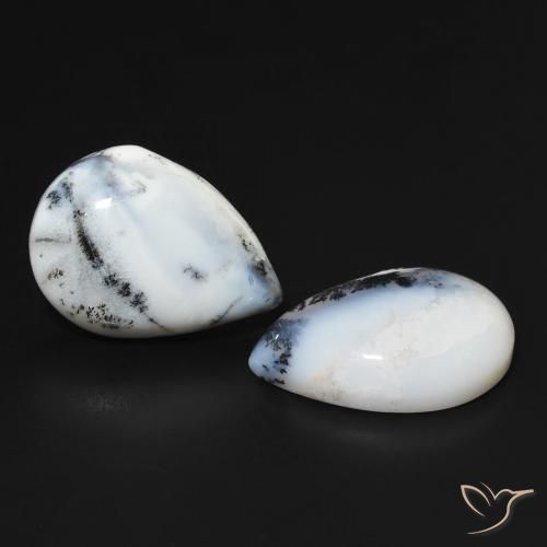 Shop natural 15.54ct Blanc multicolore Dendritique Agate gems, En forme de poire, from Inde at GemSelect. In stock, global shipping!