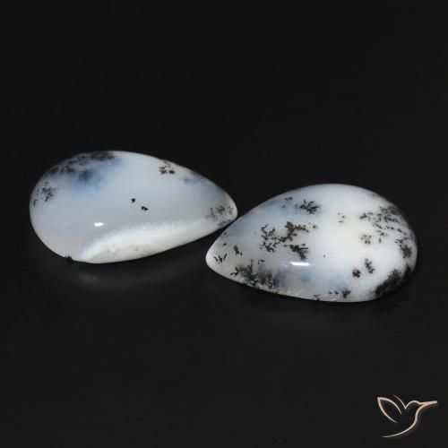 Shop natural 22.95ct Blanc avec noir Dendritique Agate gems, En forme de poire, from Inde at GemSelect. In stock, global shipping!