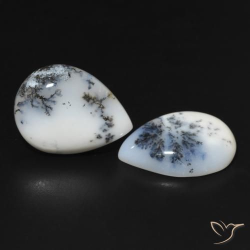 Shop natural 23.24ct Blanc multicolore Dendritique Agate gems, En forme de poire, from Inde at GemSelect. In stock, global shipping!