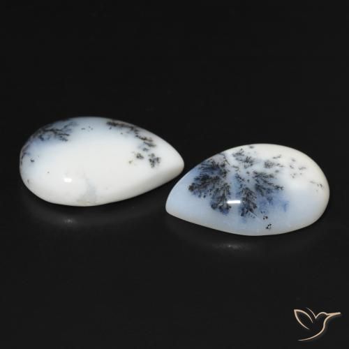 Shop natural 23.24ct Blanc multicolore Dendritique Agate gems, En forme de poire, from Inde at GemSelect. In stock, global shipping!