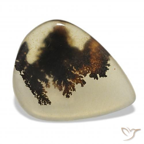 Dendritique Agate Multicolore naturelle En forme de poire, 4.62 ct, Transparent