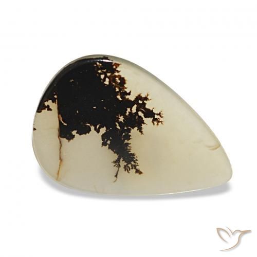 Dendritique Agate Multicolore naturelle En forme de poire, 2.54 ct, Transparent