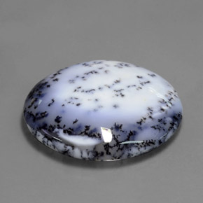 Calcédoine dendritique Multicolore naturelle Coupe ovale, 69.65 ct, Translucide