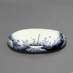 Calcédoine dendritique multicolore naturelle coupe ovale, 130,05 ct, opaque
