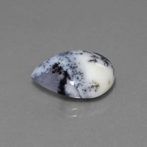 Calcédoine dendritique multicolore naturelle en forme de poire, 6,56 ct, translucide