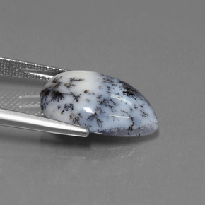 Calcédoine dendritique multicolore naturelle en forme de poire, 6,56 ct, translucide
