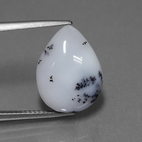 Calcédoine dendritique multicolore naturelle en forme de poire, 7,06 ct, translucide
