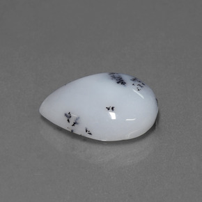 Calcédoine dendritique multicolore naturelle en forme de poire, 7,06 ct, translucide
