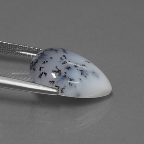 Calcédoine dendritique Multicolore naturelle En forme de poire, 7.17 ct, Translucide