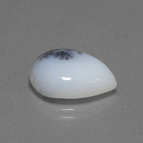 Calcédoine dendritique Multicolore naturelle En forme de poire, 6.98 ct, Translucide
