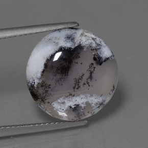 Calcédoine dendritique multicolore naturelle coupe roude, 7,64 ct, translucide