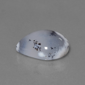 Calcédoine dendritique multicolore naturelle en forme de poire, 7,56 ct, translucide