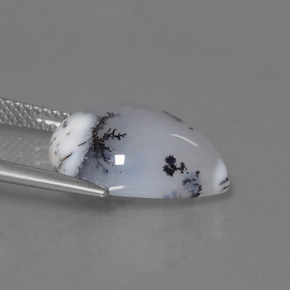 Calcédoine dendritique multicolore naturelle en forme de poire, 7,56 ct, translucide