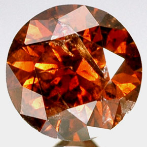 Diamant Orangy Cognac naturelle Coupe roude, 0.62 ct, SI-I1