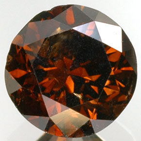 Diamant Orangy Cognac naturelle Coupe roude, 0.85 ct, SI-I1