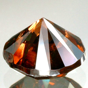 Diamant Orangy Cognac naturelle Coupe roude, 0.85 ct, SI-I1