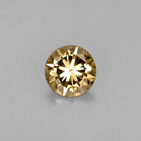 Diamant Brun doré naturelle Coupe roude, 0.37 ct, VS