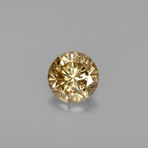 Diamant marron naturelle coupe roude, 0,42 ct, VS-SI