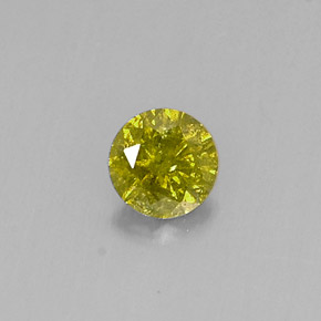 Diamant jaune naturelle coupe roude, 0,17 ct, SI